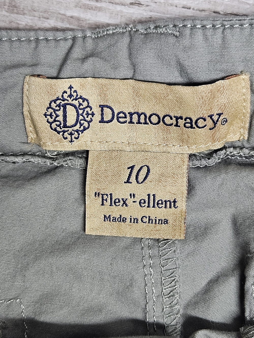 Democracy Utility Pants Womens 10 Green Convertible Cargo Flex Waist Gorpcore - Picture 2 of 12